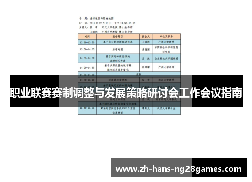 职业联赛赛制调整与发展策略研讨会工作会议指南